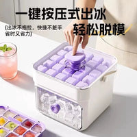 Ice Cube Tray with Press-Type Ice Release, Food-Grade Household Refrigerator Storage Box for DIY Ice Making