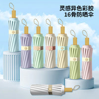 16-Rib UPF50+ UV Protection Folding Sun Umbrella for Women