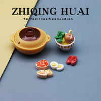 Miniature Hot Pot Noodle Bowl Play Food Set for Dollhouse & Pretend Play