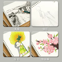 B6/16K Portable Sketchbook for Students, Blank Drawing Pad for Art, Outdoor Sketching, and Doodling