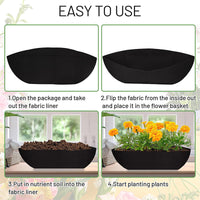 Felt Trough Planter Bags Non-Woven Hanging Grow Bags for Garden Porch Balcony