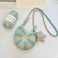 DIY Crochet Starry Seashell Phone Bag Kit with Gradient Yarn