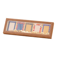 Mini Song Brocade Hard Card Calligraphy Photo Frame with Xuan Paper for Desktop Decor