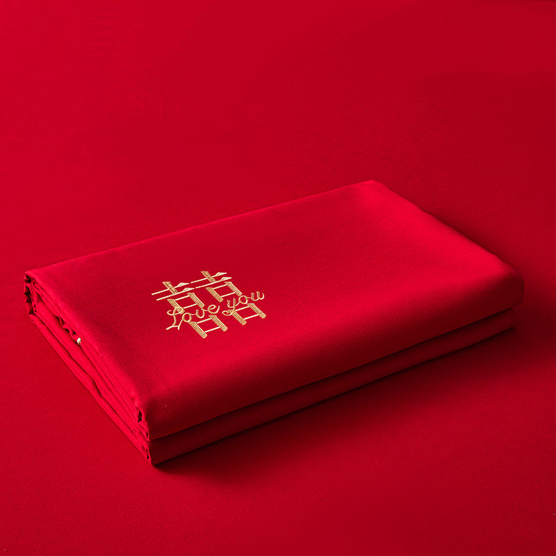 Disposable Red Wedding Bed Sheet Set for Bridal Chamber