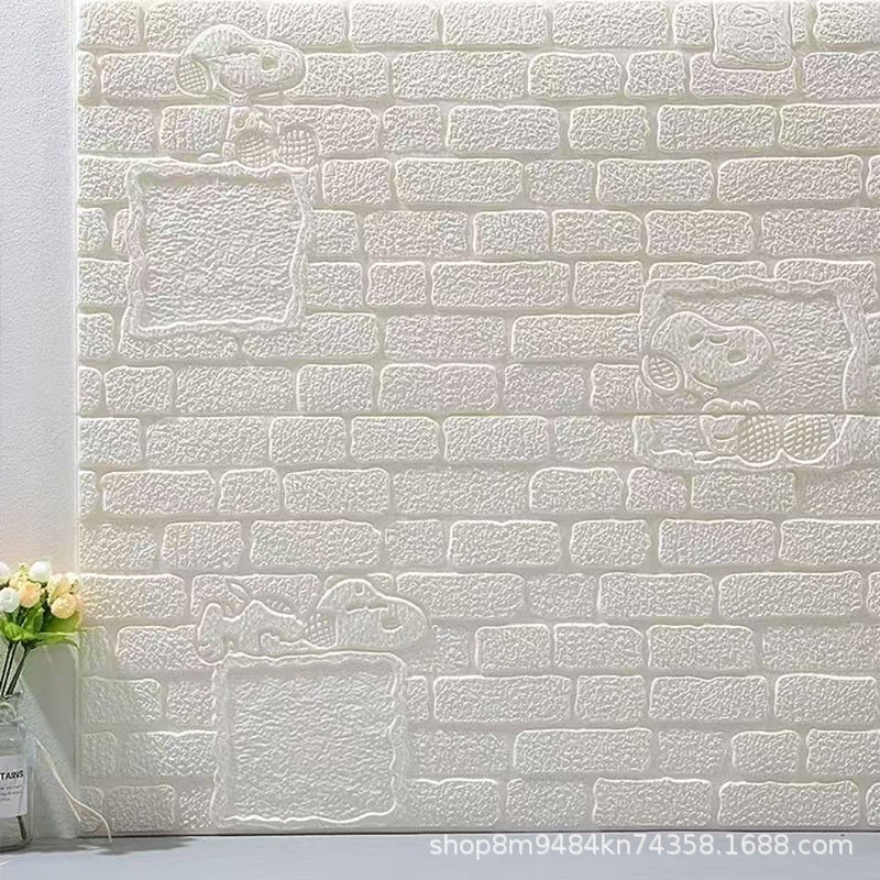 3D Brick Pattern Self-Adhesive Wall Stickers for Room Decor and Renovation
