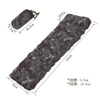 TPU Inflatable Camping Sleeping Pad with Pillow, Lightweight Moisture-proof Single Beach Mat