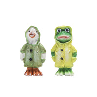 Outdoor Garden Resin Duck Frog Figurines for Home Desktop Patio Lawn Decor