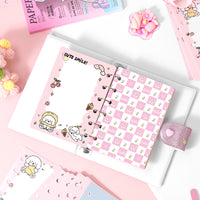A7 6-Hole Loose Leaf Release Paper Refills for Scrapbooking and Sticker Storage, Double-Sided Cartoon Design