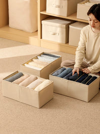 Closet Clothes Organizer Box with Dividers for Sweaters, Pants, and Jeans