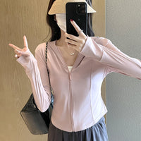 Women's UV Protection Sun Protection Jacket, Ice Silk Breathable Outdoor Thin Coat for Summer Sports