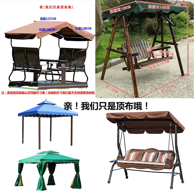 Outdoor 2-Person Swing Chair Canopy Replacement Cover Waterproof UV Protection