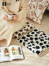 Mist Forest Vintage Removable Non-Slip Floor Cushion with Magnolia Print