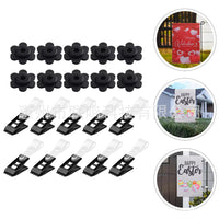 Garden Flag Stopper Clips and Plugs for Anti-Wind Flagpole Fixation