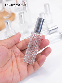 Portable Fine Mist Perfume Atomizer Bottle with Wooden Cap - Refillable Glass Spray Bottle for Travel