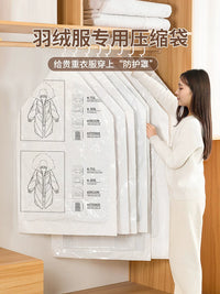 Vacuum Compression Hanging Storage Bags for Down Jackets and Clothing