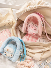 Cute Plush Mini Ita Bag Cartoon Coin Purse with Clear Window Keychain