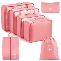 7-8 Piece Travel Luggage Organizer Set, Foldable Packing Cubes for Clothes