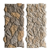 Irregular Stone Veneer Wall Tiles for Villa Courtyard and Outdoor Walls, Faux Ancient Turtle Pattern Stone Background