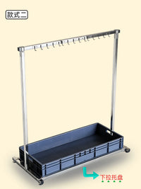 Paiqing Stainless Steel Mop and Broom Holder Stand, Punch-Free Movable Cleaning Tool Organizer Rack