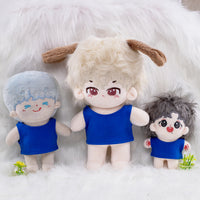 Cotton Doll Vest T-Shirt for 10/15/20cm Plush Dolls, Customizable Logo