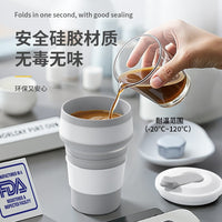 Portable Collapsible Silicone Coffee Cup for Travel and Office, Leak-Proof