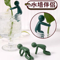 Hydroponic Plant Support Stand with Decorative Figure for Cup Rims