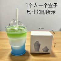2-in-1 Portable Silicone Ice Ball Maker and Drinking Bottle with Straw for Summer Outdoor Use