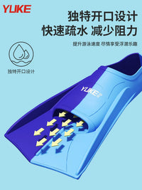 Yuke Silicone Swim Fins for Adults and Kids - Short Training Flippers for Freestyle and Breaststroke