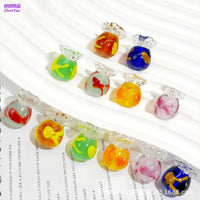 Glass Transparent Fish Tank Charm for DIY Bracelets and Phone Chains