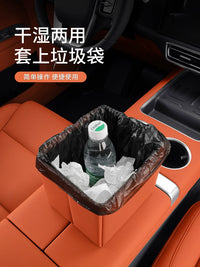 Car Armrest Storage Box with Foldable Trash Can and Umbrella Holder
