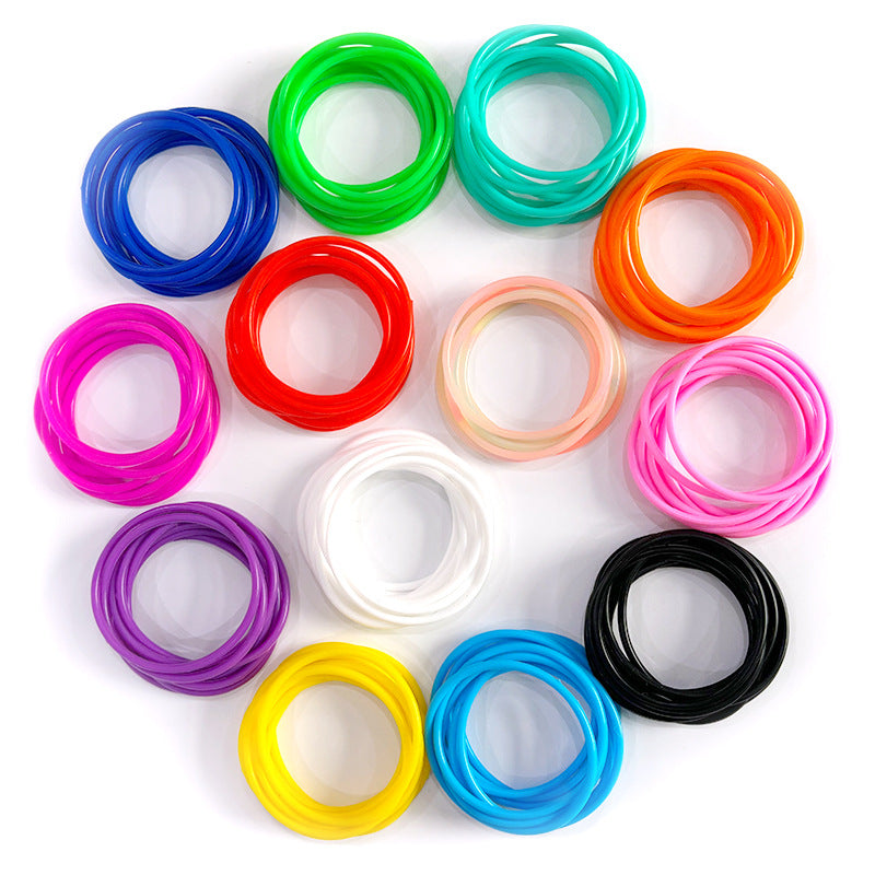 Glow-in-the-Dark Silicone Rubber Band Bracelets Hair Ties