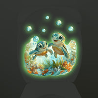 Elephant Turtle Luminous Wall Stickers for Bathroom Toilet Lid Decor, Self-Adhesive, New Year Decoration