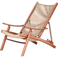 MoJia Outdoor Folding Lounge Chair Balcony Table and Chair Set Rattan Leisure Lunch Break Bed Courtyard Lazy Rest Chair