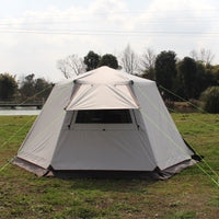 Portable Hexagonal Pop-Up Camping Tent for 4-6 People, Double Layer Waterproof Outdoor Shelter
