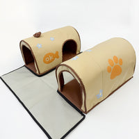 Semi-Enclosed Cat Tunnel Bed for Small to Medium Pets, Washable