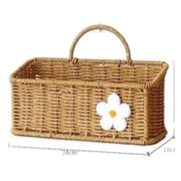 Hand-Woven Imitation Rattan Storage Basket for Kitchen Ginger, Garlic, Scallions, and Eggs - Wall-Mounted or Portable Flower Basket
