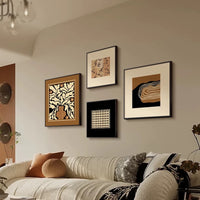 Modern Abstract Wall Art for Living Room & Dining Room - Maillard Style Decor