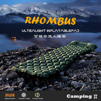 Outdoor Camping Sleeping Pad Lightweight Portable Moisture-proof Inflatable Mattress with Built-in Pump for Backpacking Hiking