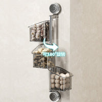 Suction Cup Wall-Mounted Storage Rack for Kitchen and Bathroom, Rotatable Organizer for Spices, Cosmetics, and Toiletries