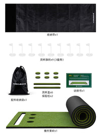 Indoor Golf Putting Green Practice Mat Set for Home and Office - Portable Golf Training Aid