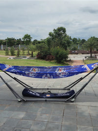 BANMAI Vietnamese Hammock with Black Steel Stand, Foldable Indoor/Outdoor Camping & Beach Bed