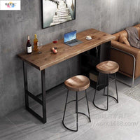 Solid Wood Bar Table Home Partition Small Storage Cabinet Wine Cabinet Small Apartment Long Table Kitchen Wall Bar Table and Chairs