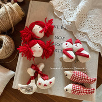 Korean Ins Style Red New Year Christmas Brooch for Girls, Cute Cartoon Sweet Clothes Accessory