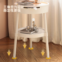 Creative Cream Style Mobile Side Table with Storage for Living Room Bedroom