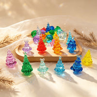 Mini Candy Color Acrylic Christmas Tree Ornaments for Desktop Decoration and DIY Crafts