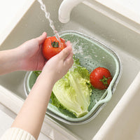 Double-Layer Food Grade Drain Basket for Washing Vegetables and Fruits
