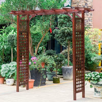 Outdoor Garden Wood Archway with Gate for Climbing Plants