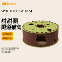 Multi-Layer Cat Tree Condo with Enclosed Sleeping Cave for All Seasons