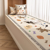 Cartoon Pattern Bay Window Cushion, All-Season Balcony Seat Pad, Customizable and Washable