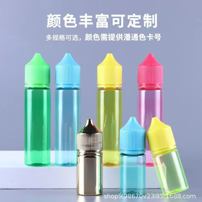 Gorilla V2/V3 Child-Resistant PET Chubby Unicorn Bottle with Flat Cap for E-Liquids